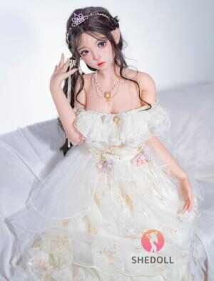 洛小乙(ルオシャオイ) 152cm Aカップ フルシリコン｜可動顎・華奢ボディ・純白花嫁風｜萌え萌え乙女系ラブドール